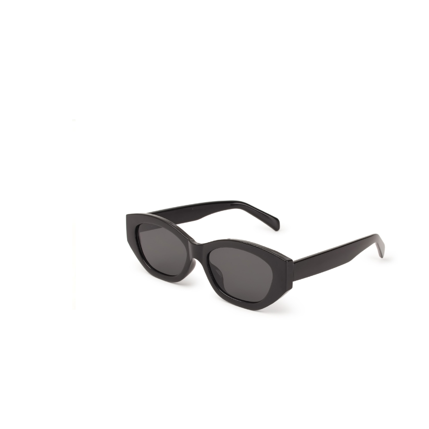 Chunky Cat Eye Sunglasses in Jet Black