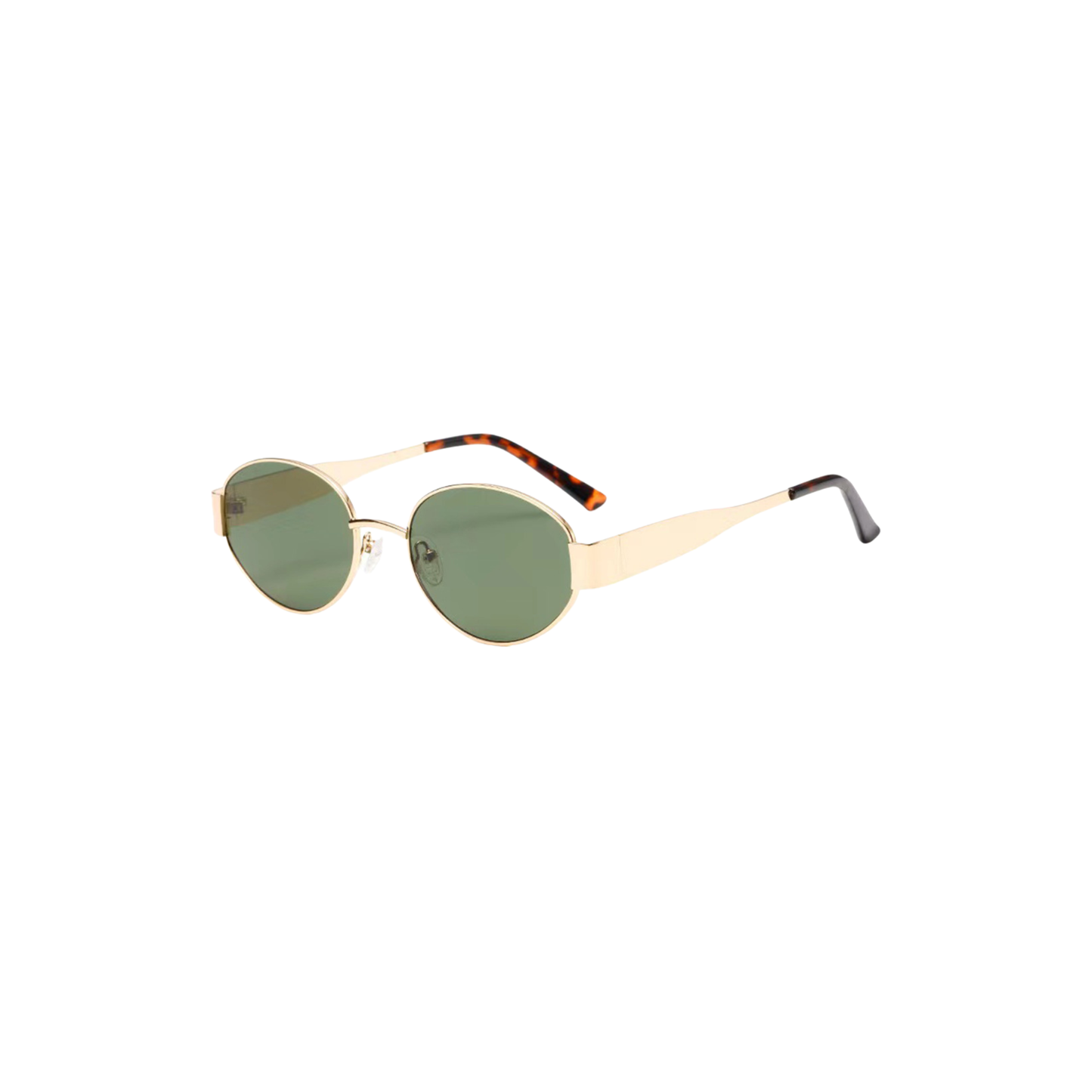 Retro Round Metal Sunglasses in Gold / Green