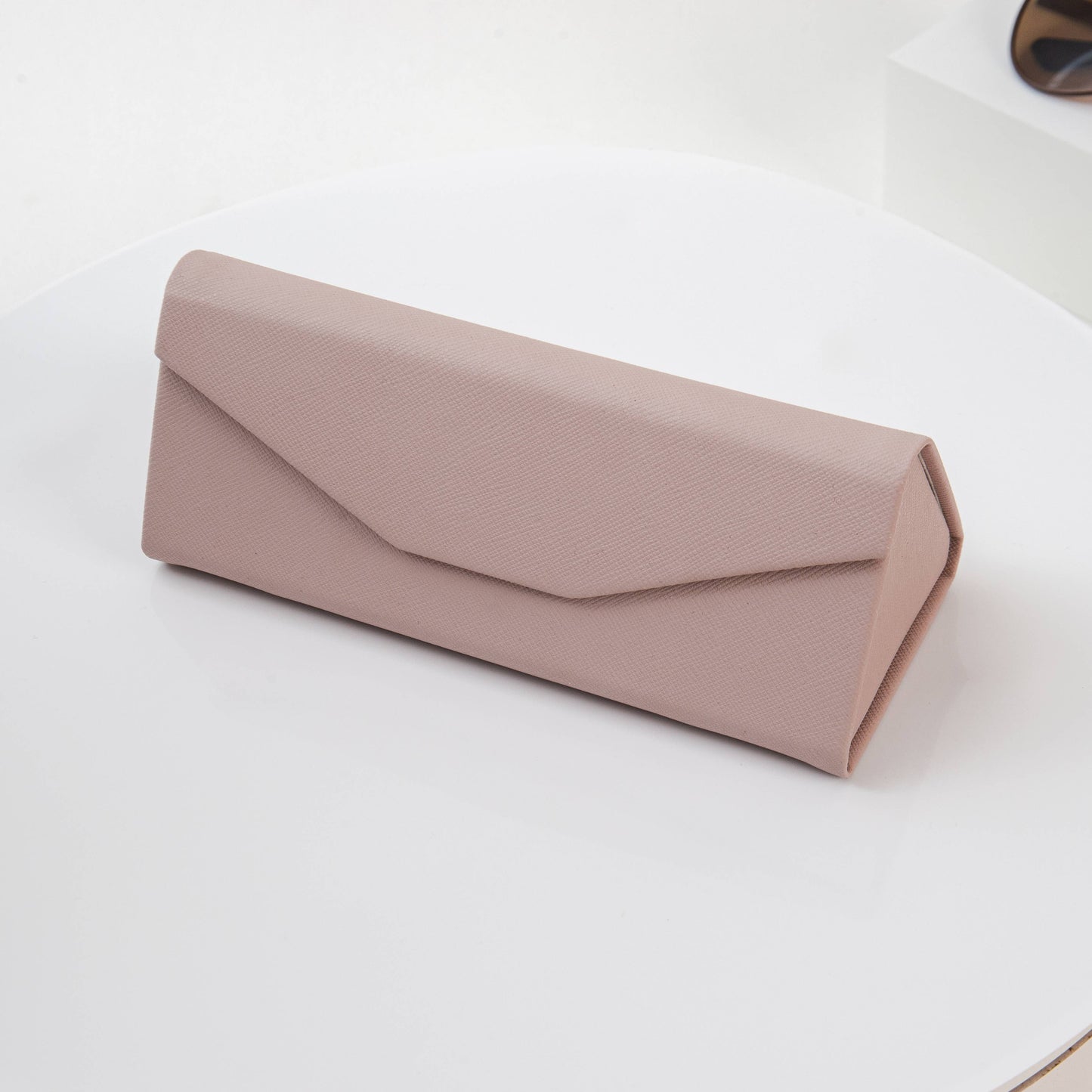 Vegan Leather Hard Shell Folding Sunglasses Glasses Case