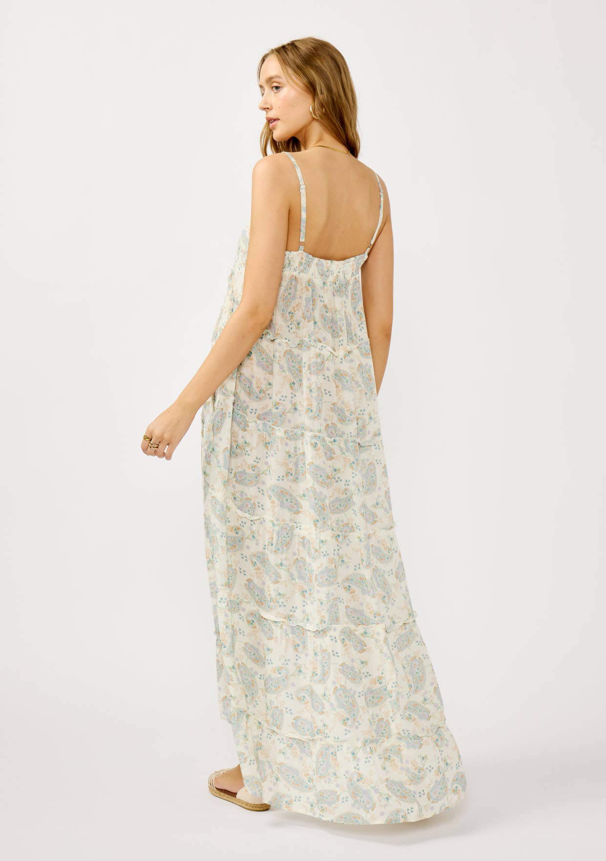 Spaghetti Strap Floral Hi-Lo Maxi Dress