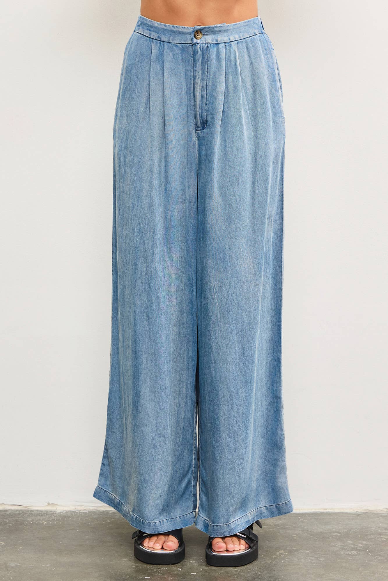 DENIM WIDE LEG PANTS