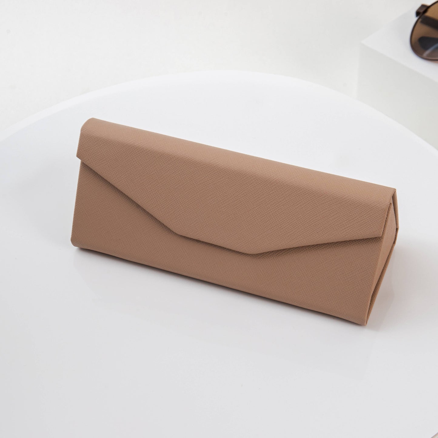 Vegan Leather Hard Shell Folding Sunglasses Glasses Case