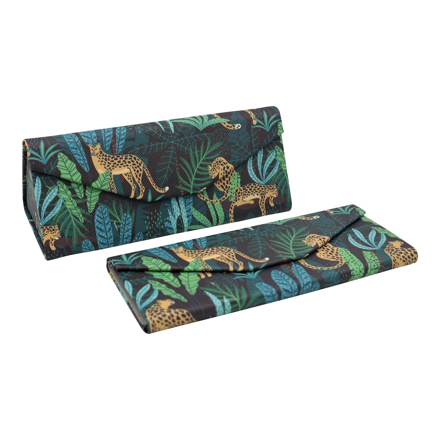 Cheetah Glasses Case Vegan Leather
