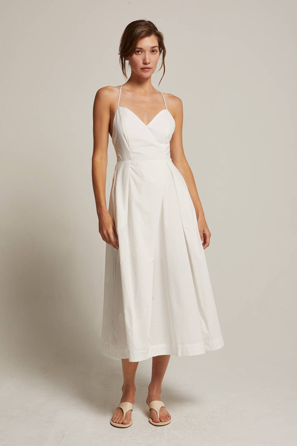 CD9552 - Eunice V-neck Poplin Midi Dress