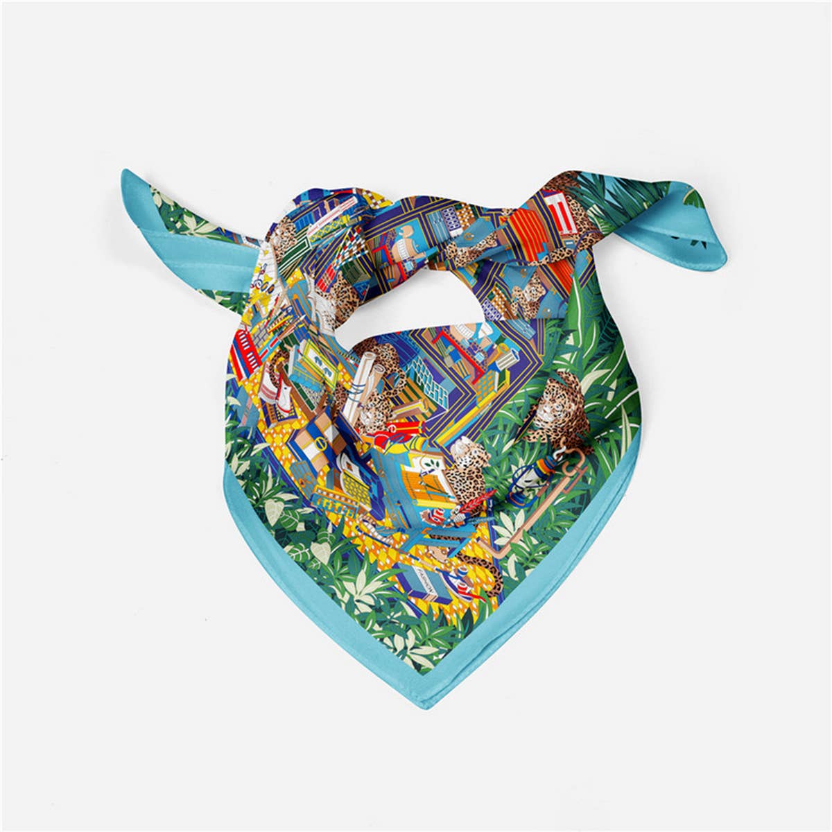 Green Silk Scarf – Versatile Neck Tie & Hair Acces_CWASC0659