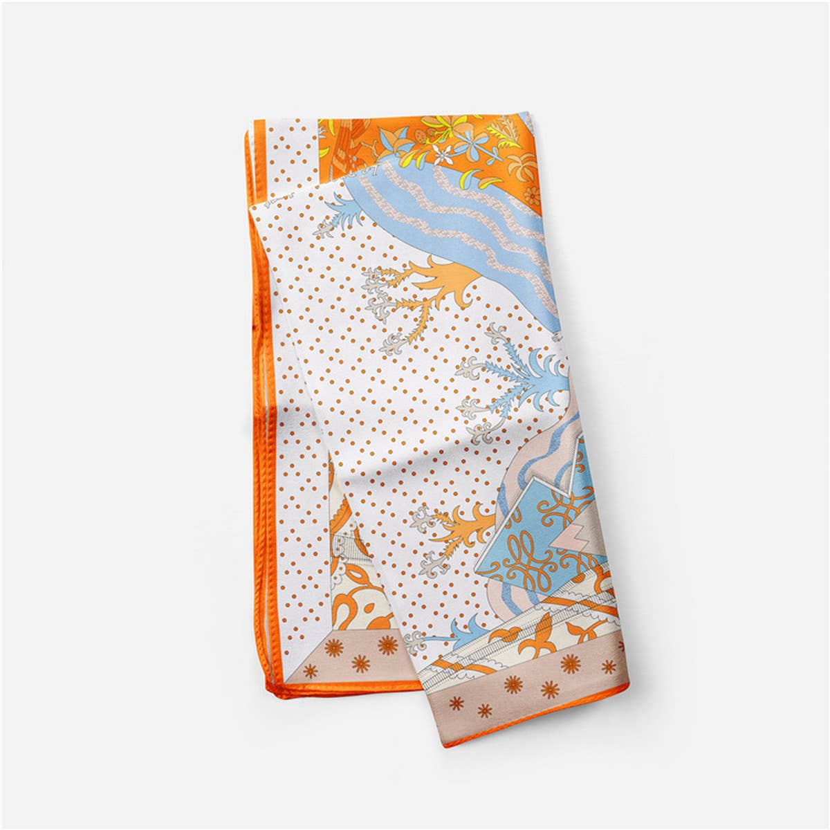 Silk Feel Square Scarf for Travel & Styling_CWASC0651