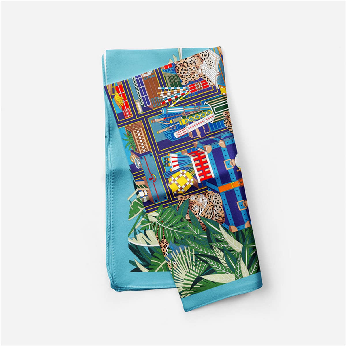 Green Silk Scarf – Versatile Neck Tie & Hair Acces_CWASC0659