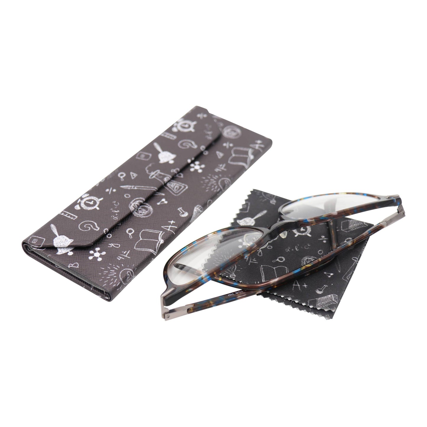 Glasses Case With Cleaning Cloth for Eyeglasses, Sunglasses
