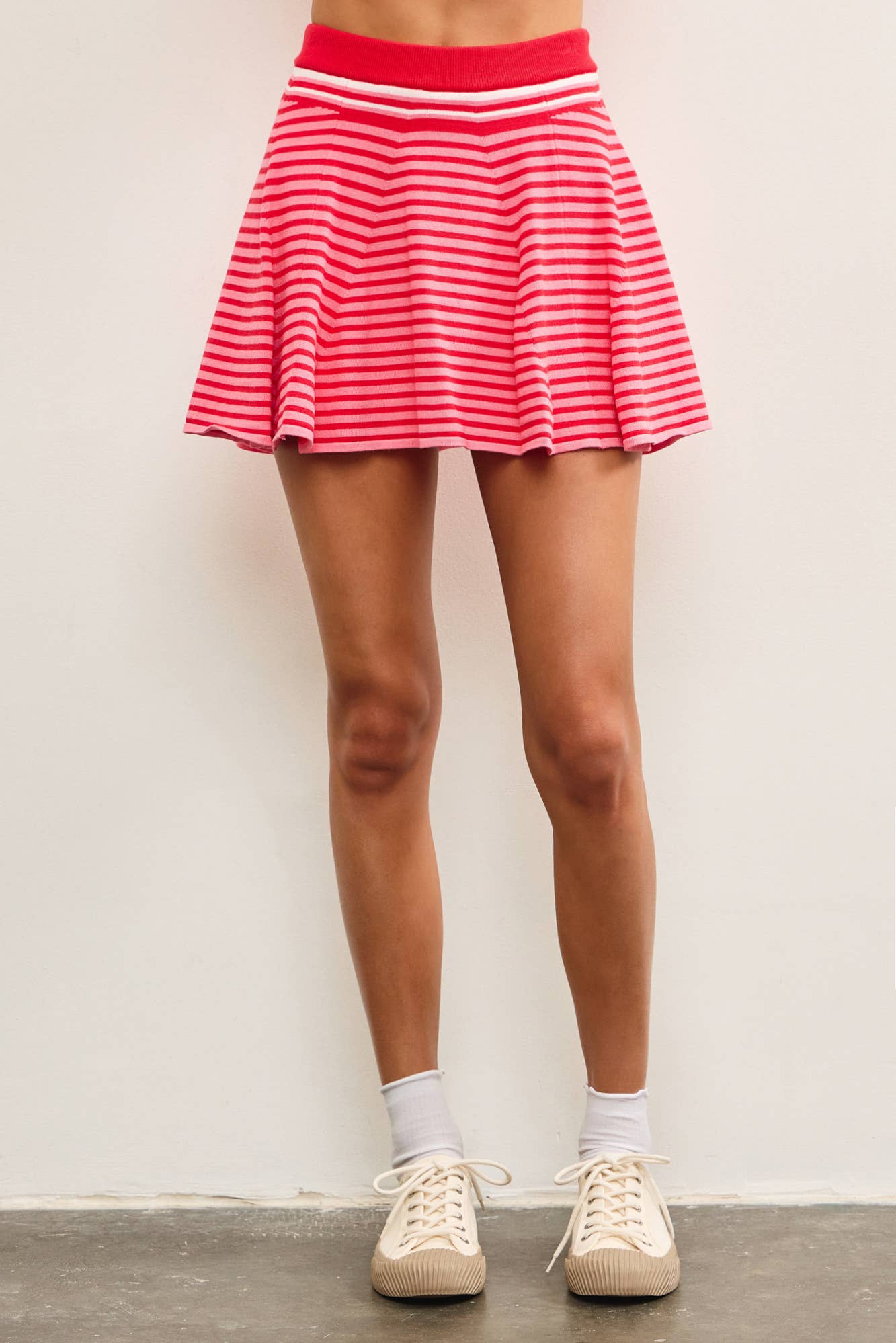 STRIPED FLARE SWEATER SKORT